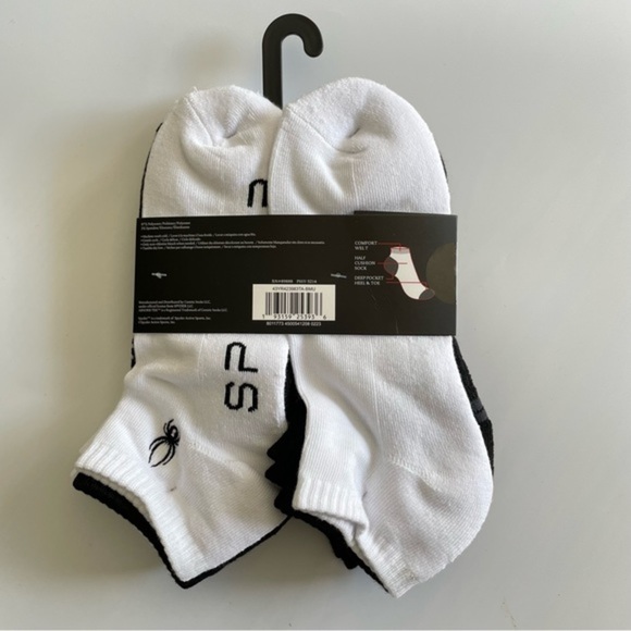Spyder men’s low cut socks 5 pairs size 6-12 white black gray yellow - Picture 2 of 2